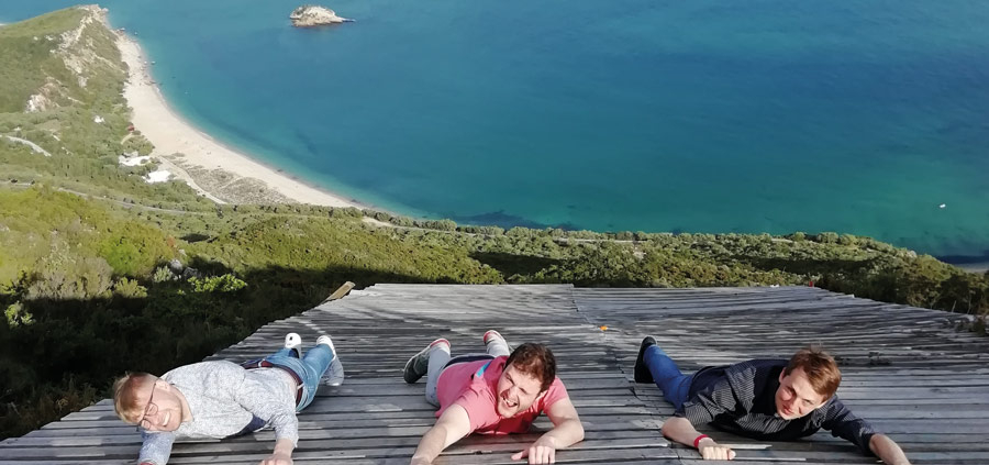 Three Guys of our tour exploring the Arrabida Coast